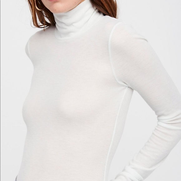 white mesh turtleneck top